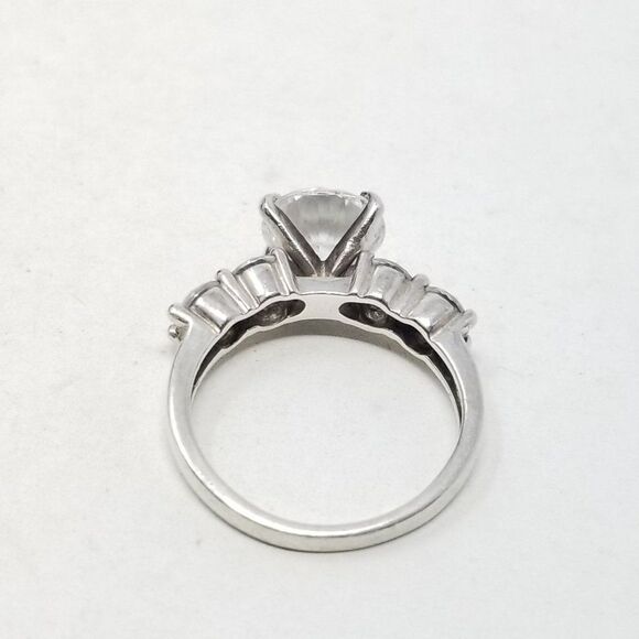 Vintage Sterling Silver Sparkly CZ Ring, Size 5 Band, Engagement Promise - Picture 6 of 10